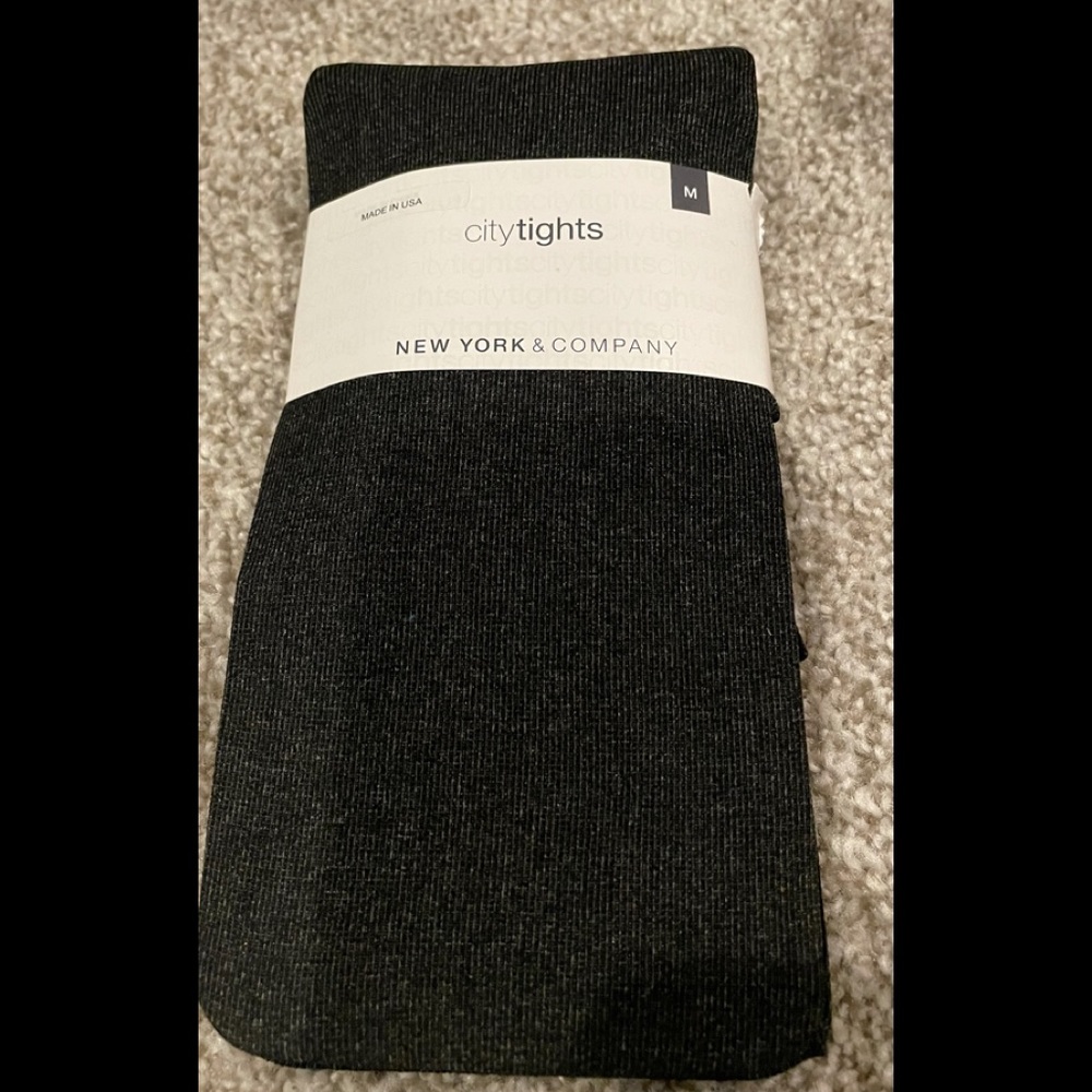 New York & Co City Tights - Grey/Black M NWT